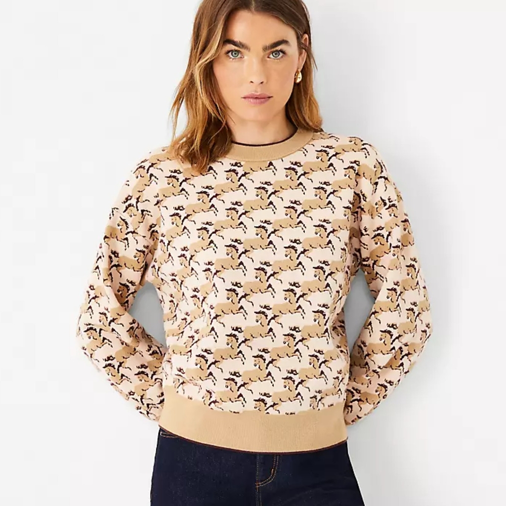 Ann Taylor Horse Print Sweater